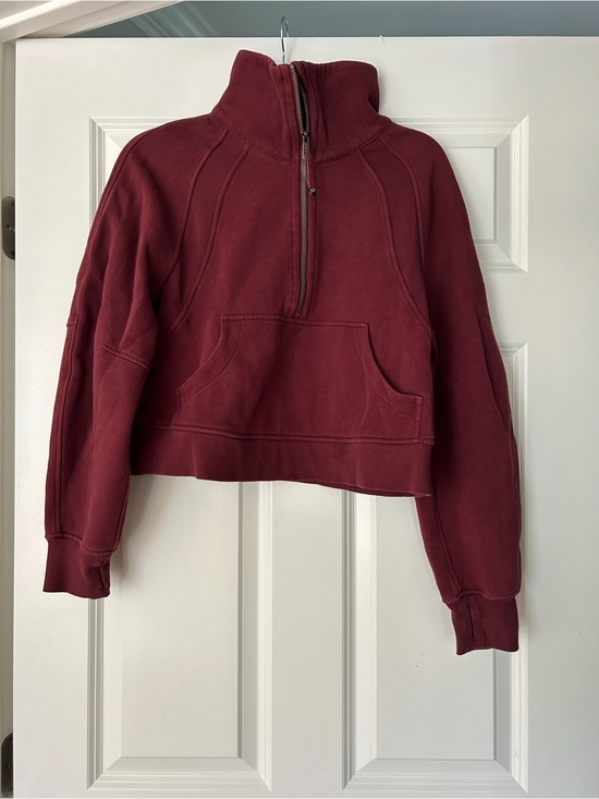 lululemon athletica Tops - lululemon athletica Burgundy Half-Zip Cropped Pullover